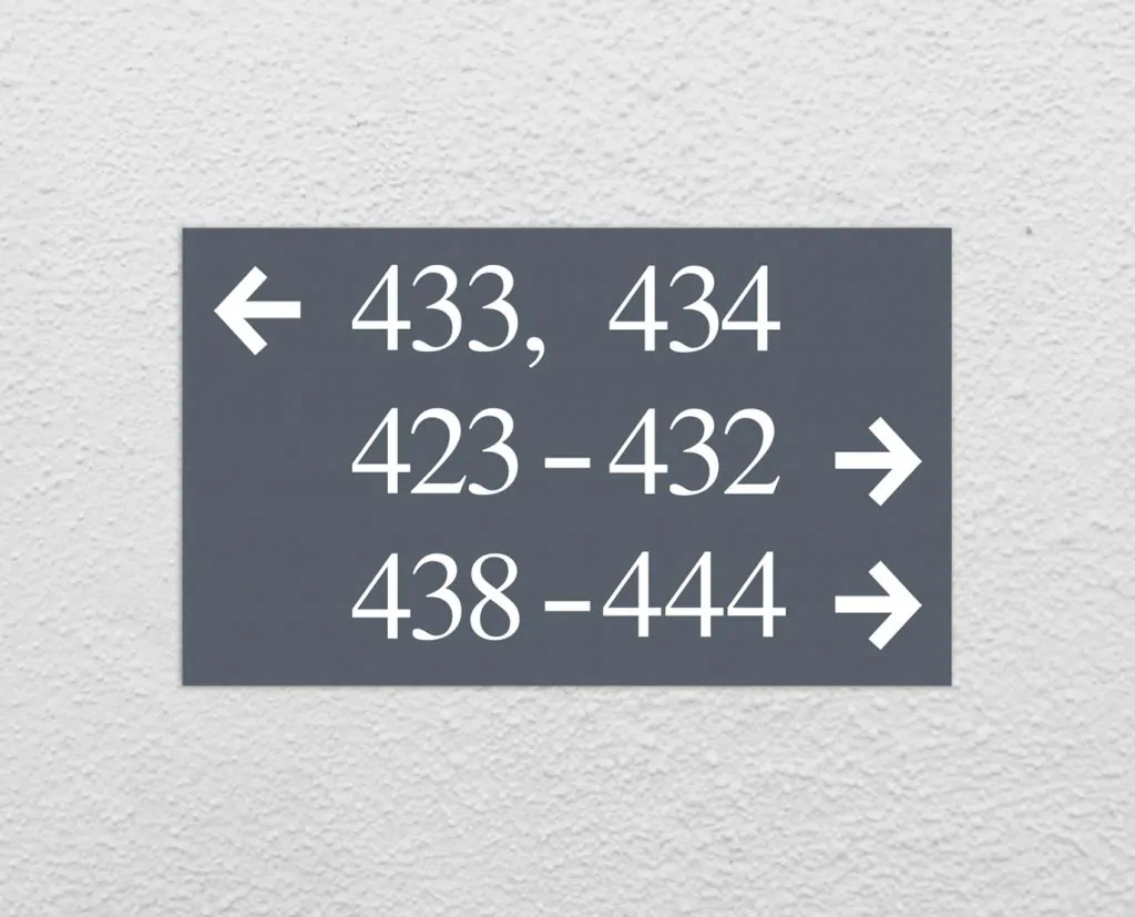 building floor number wayfinding sign