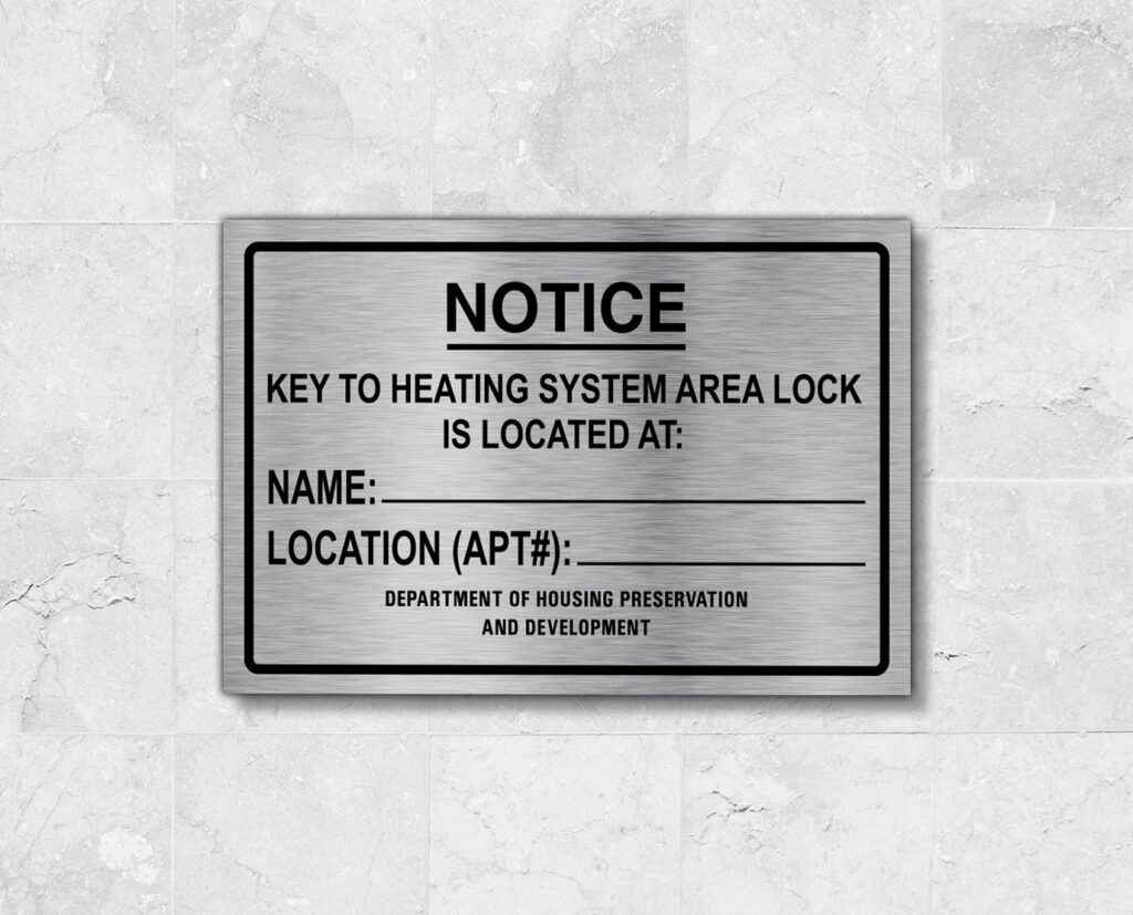 hpd boiler room keys signs nyc"