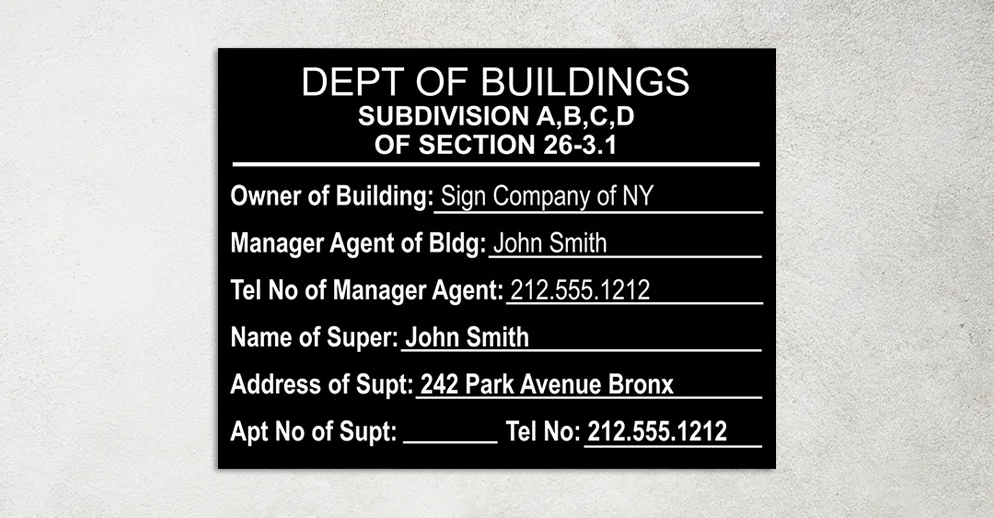 nyc licensed sign hanger for dob compliant signs