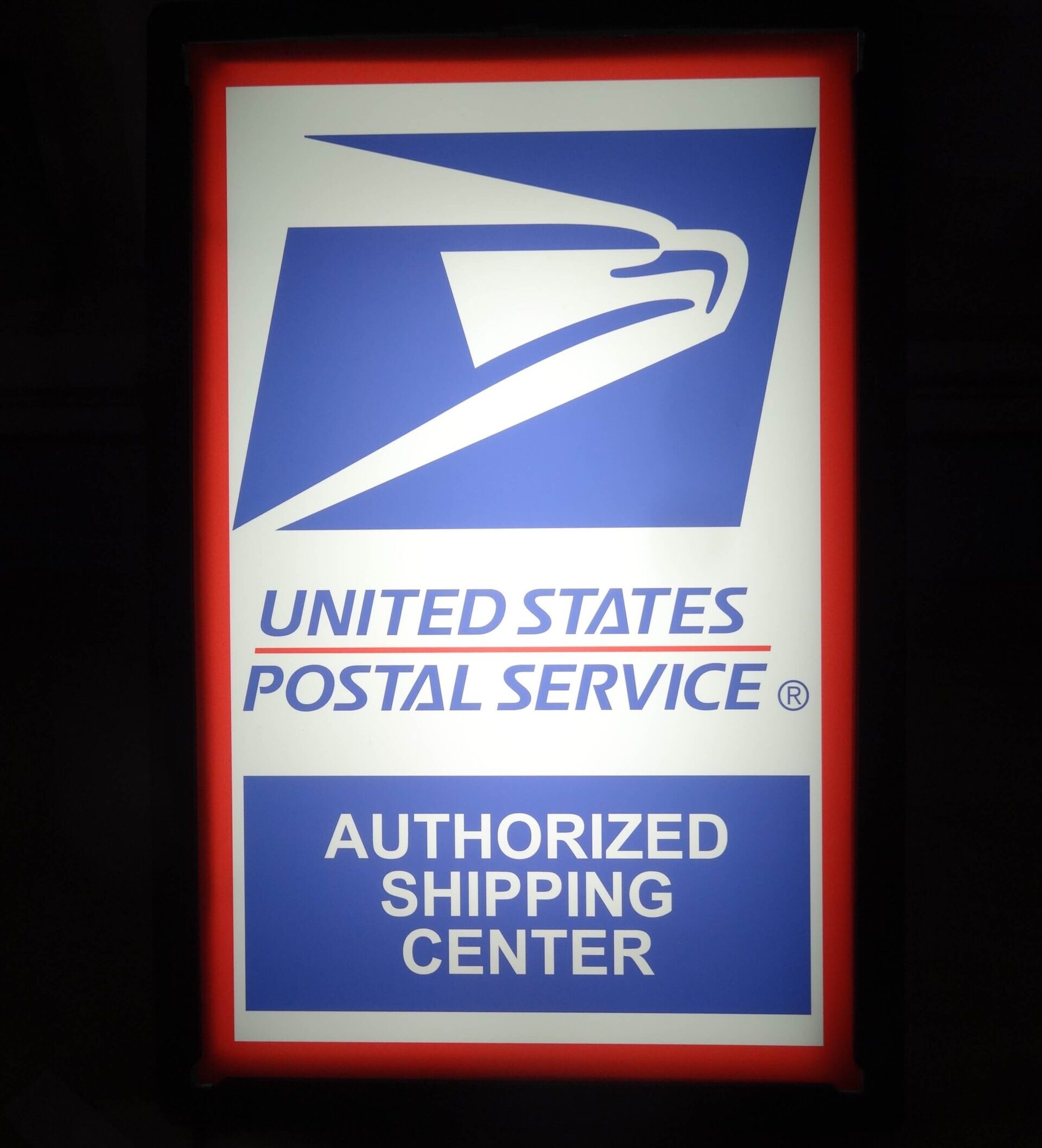 united states postal service light box sign