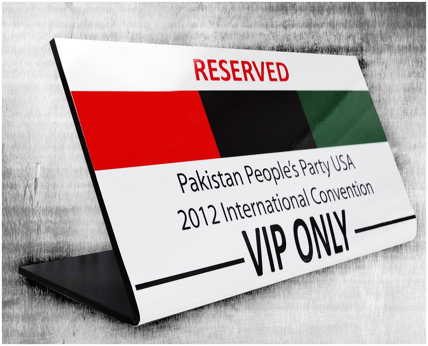 pvc desk sign for political party