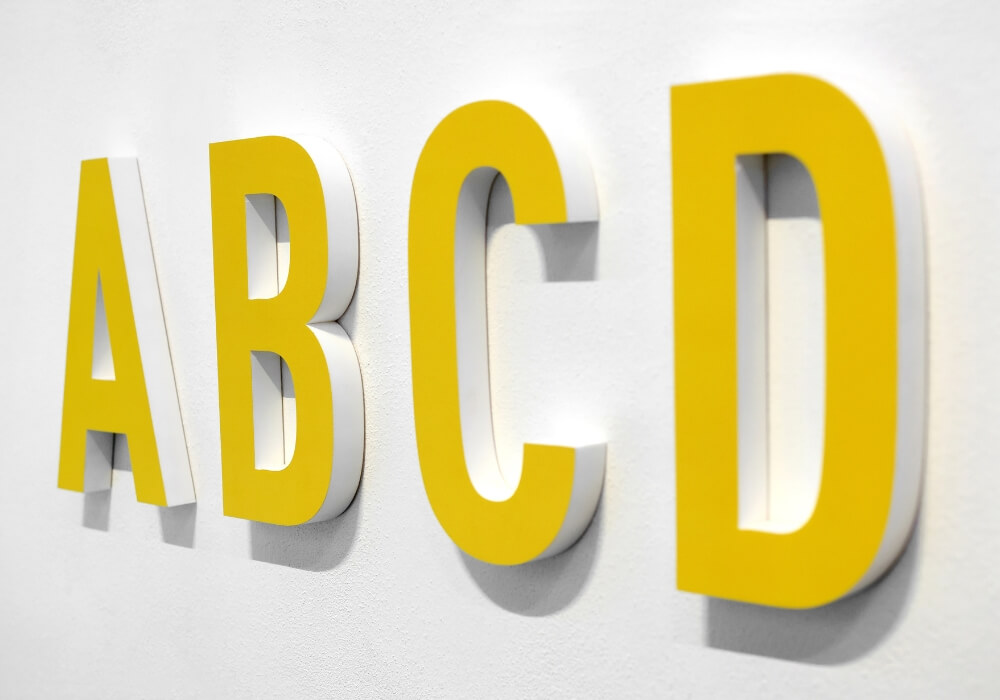 3d pvc letters wall signs