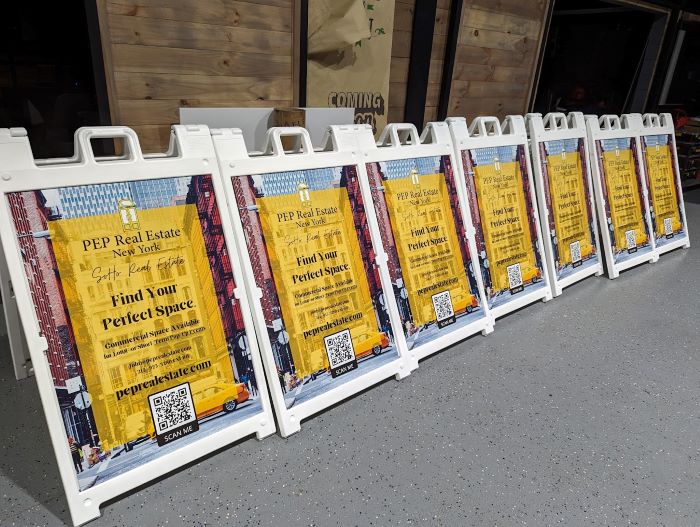 sidewalk rental signs nyc