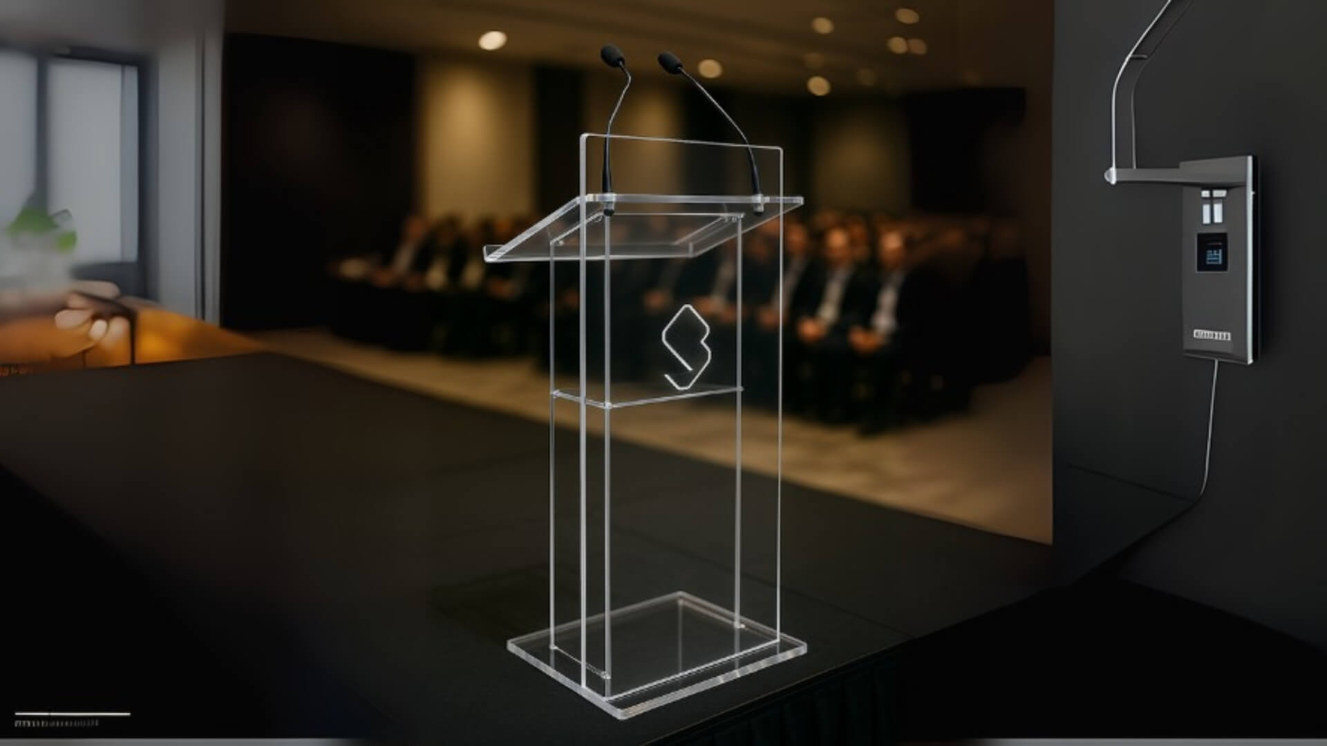acrylic podium sign nyc