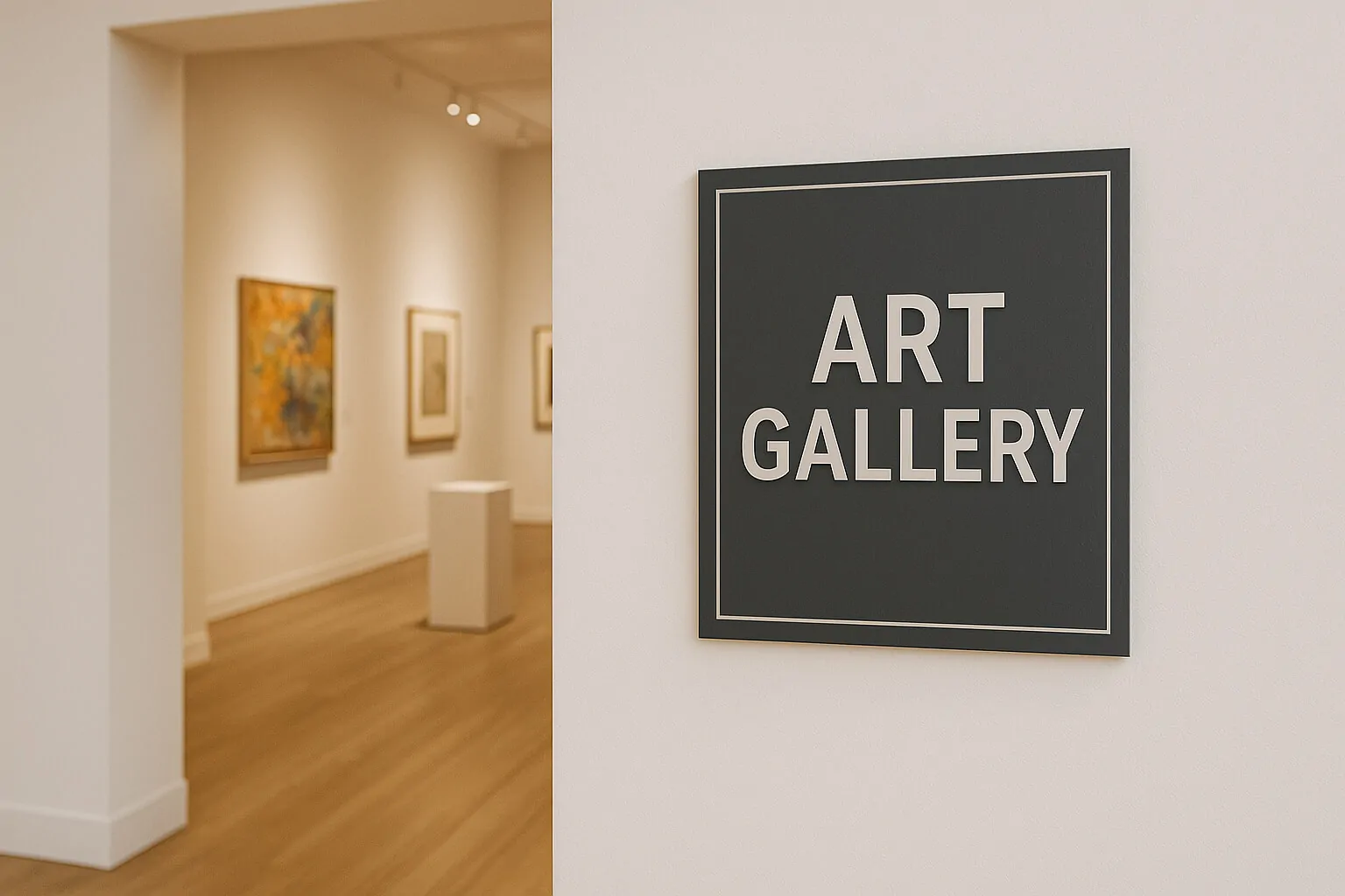 art gallery wall lobby sign nyc