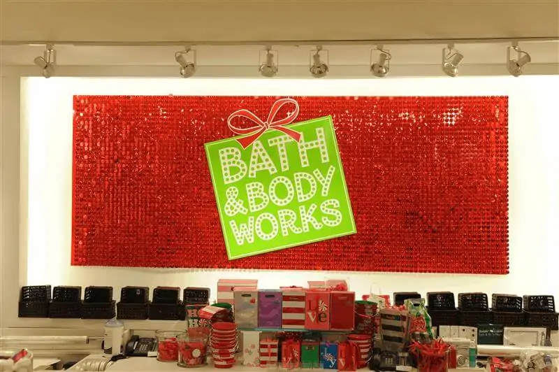 bath and body sequin sign