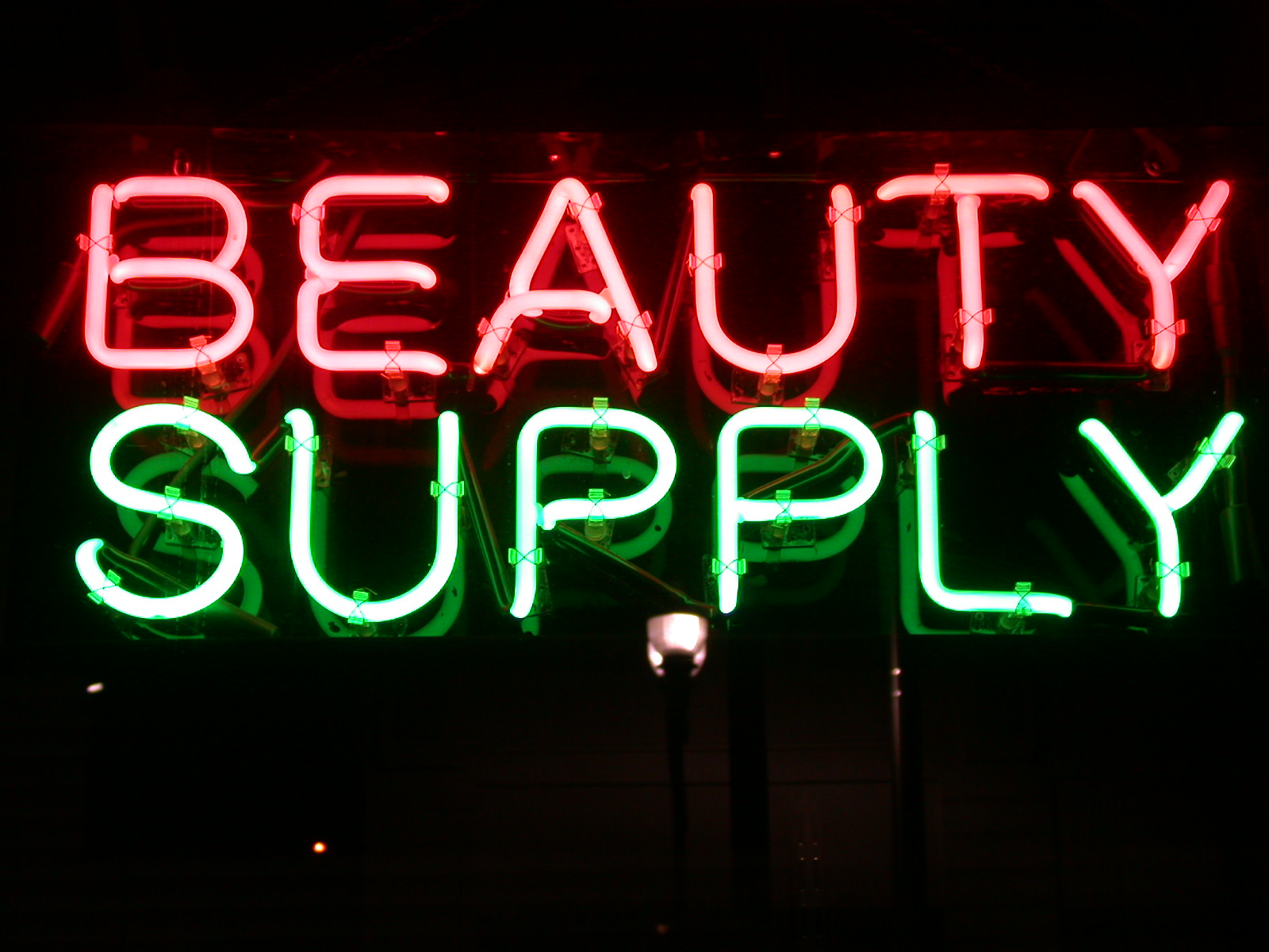 beauty supply neon sign