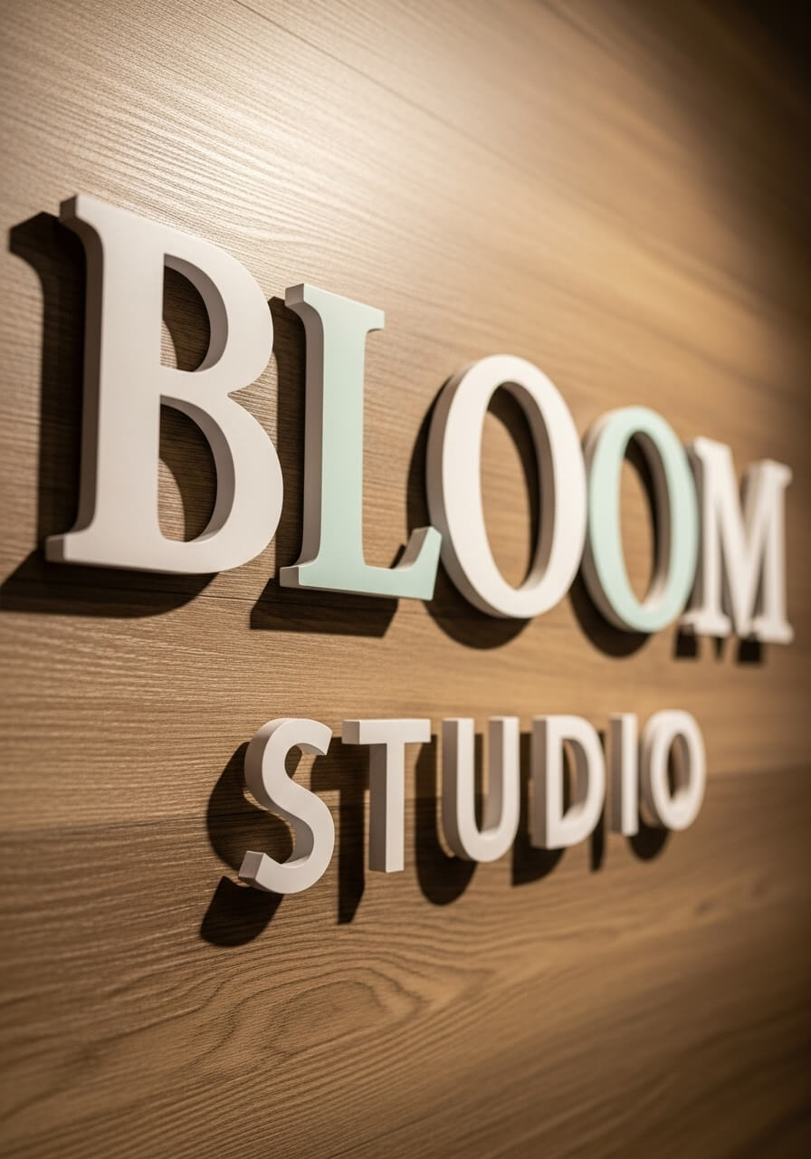 CNC Cutting 49 bloom studio acm panel sign