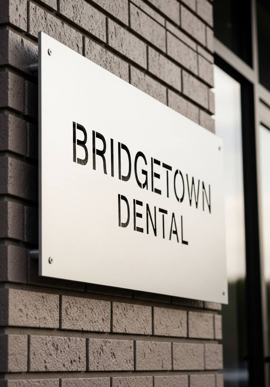 CNC Cutting 50 bridgetown dental aluminum cnc cut sign