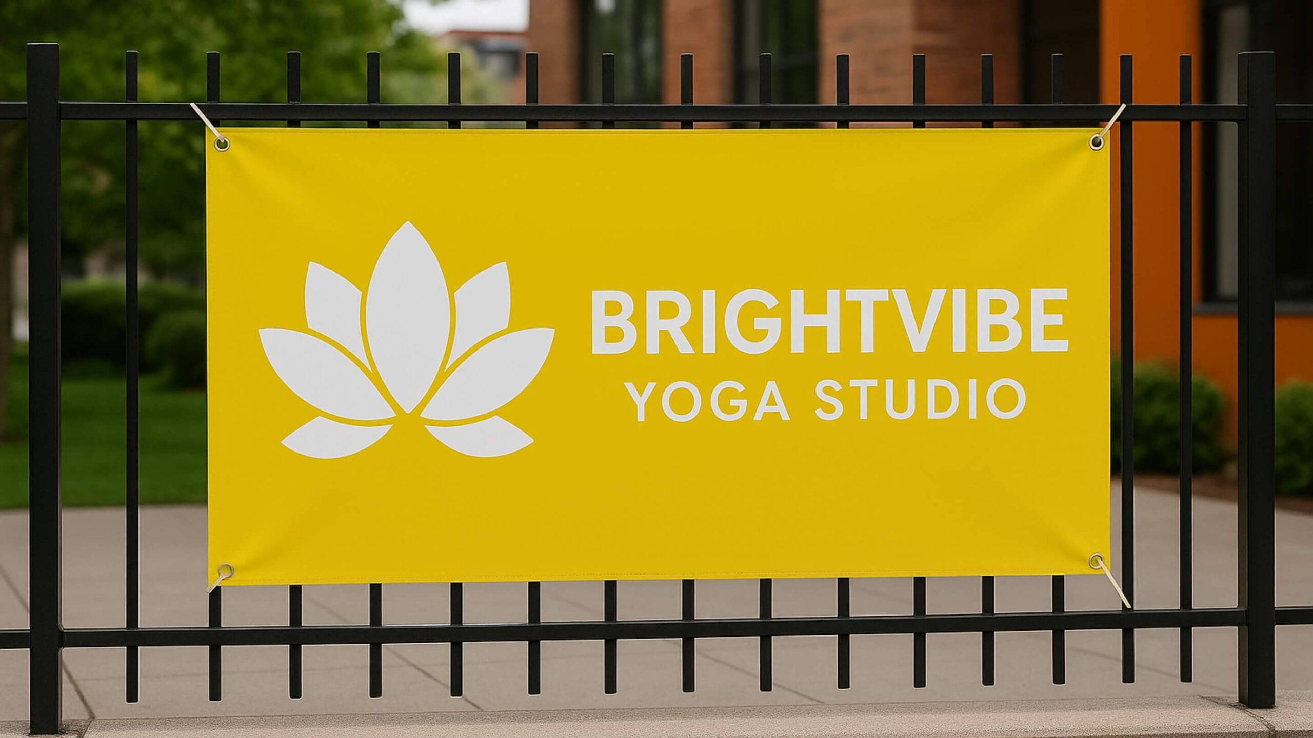brightvibe yoga studio vinyl banner