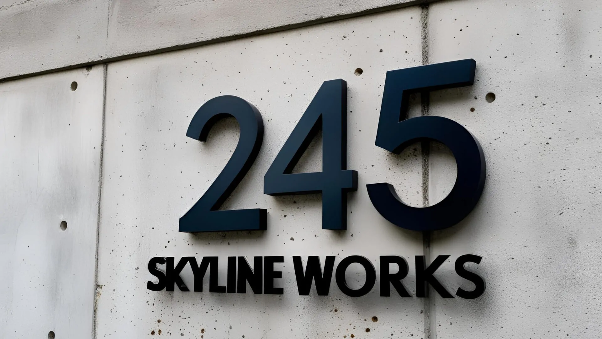 building number sign for 245 skyline works in nyc