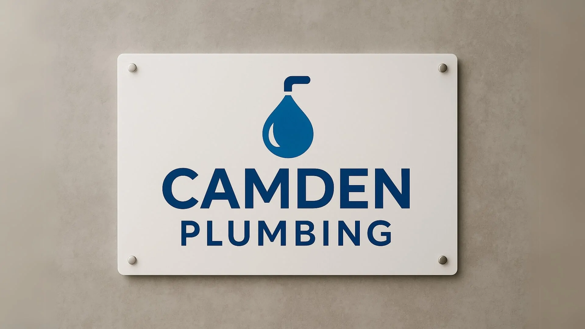 camden plumbing sign made with pvc sintra board