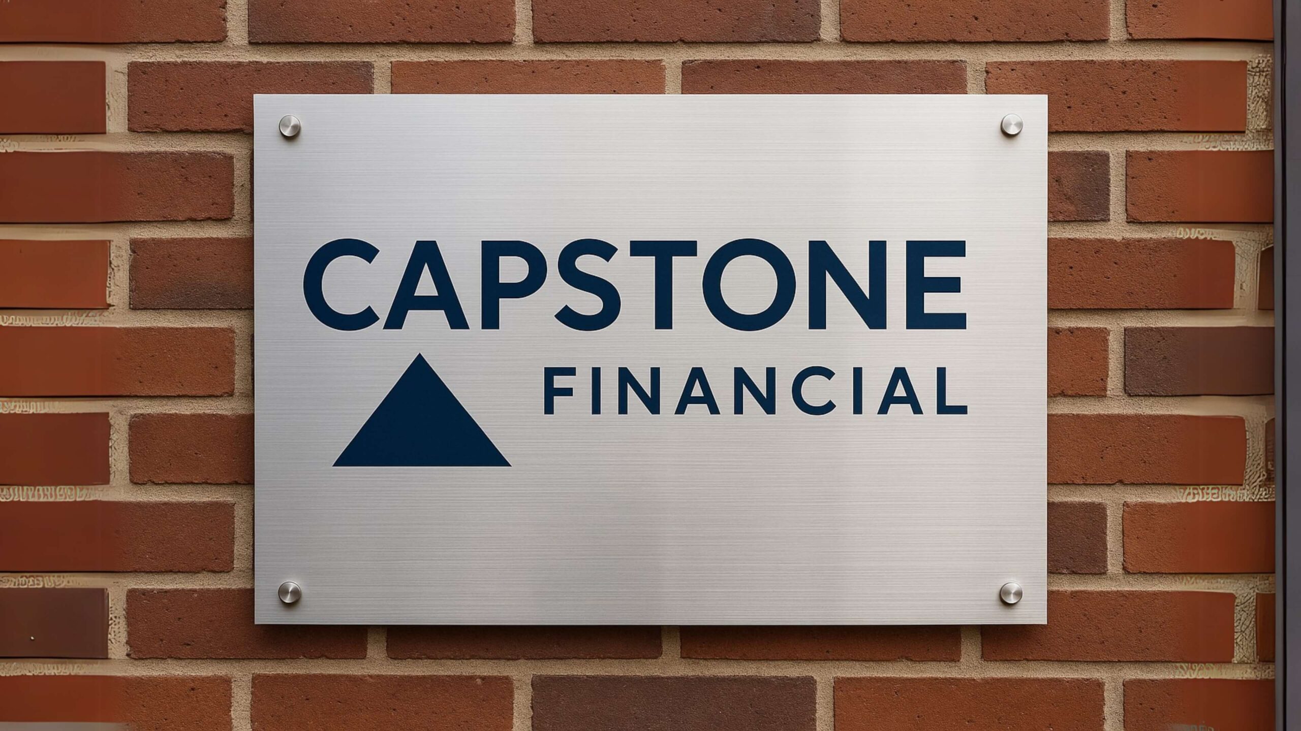 capstone financial sign made with aluminum