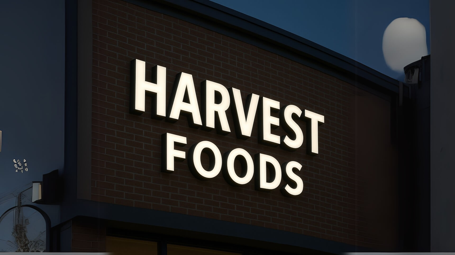 channel letter sign for harvest foods nyc