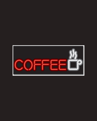 coffee with cup neon sign