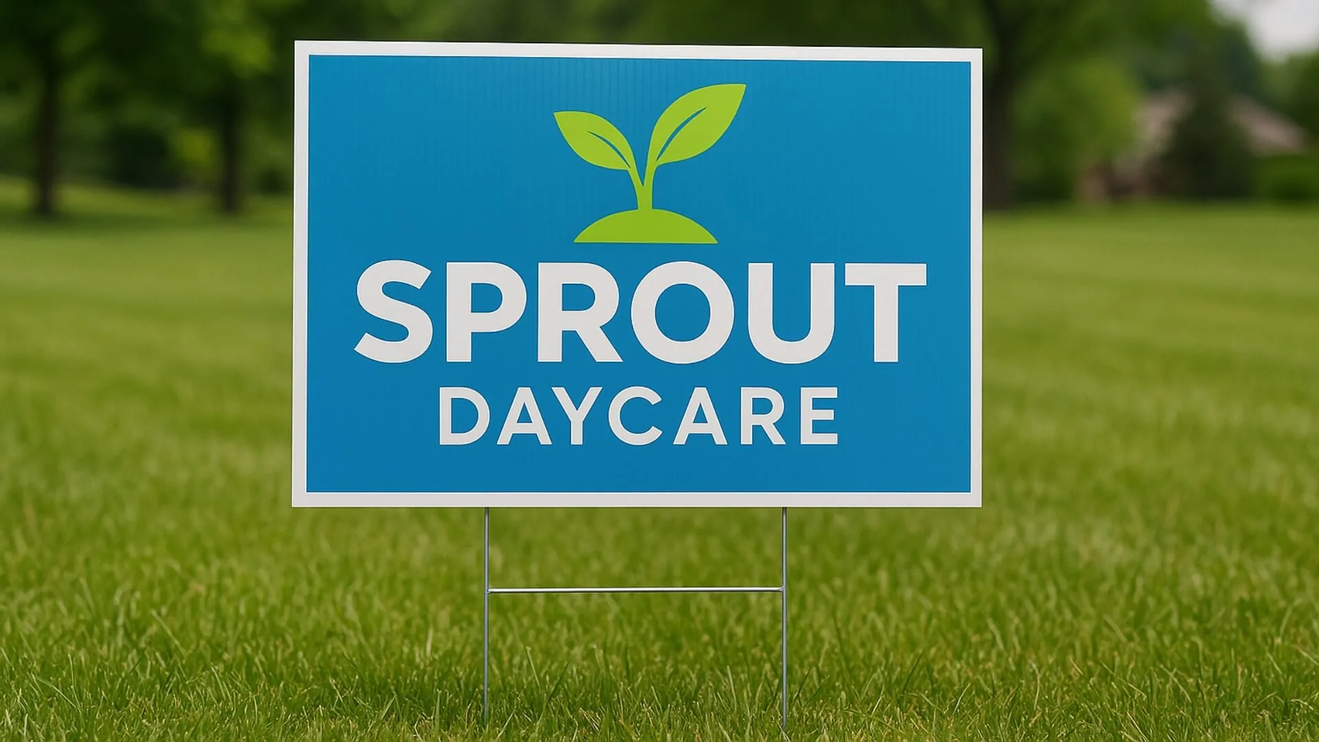 corrugated plastic made for sprout daycare sign