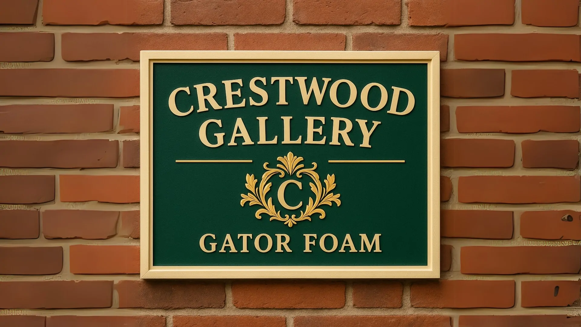 crestwood gallery sign made with fator foam