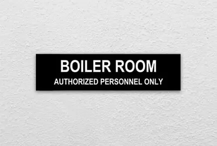 custom boiler room door signs compliance signs