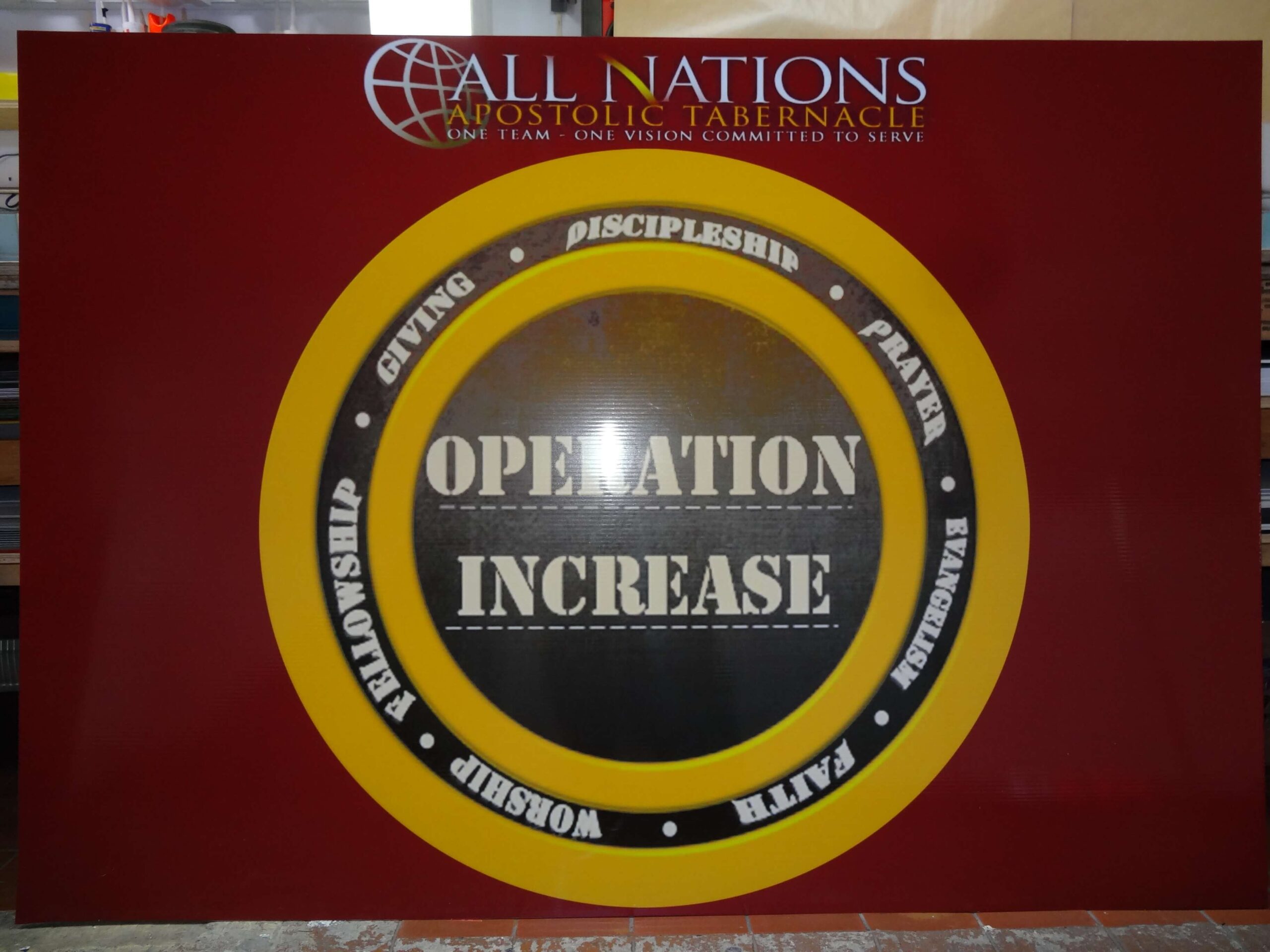 custom red coroplast sign