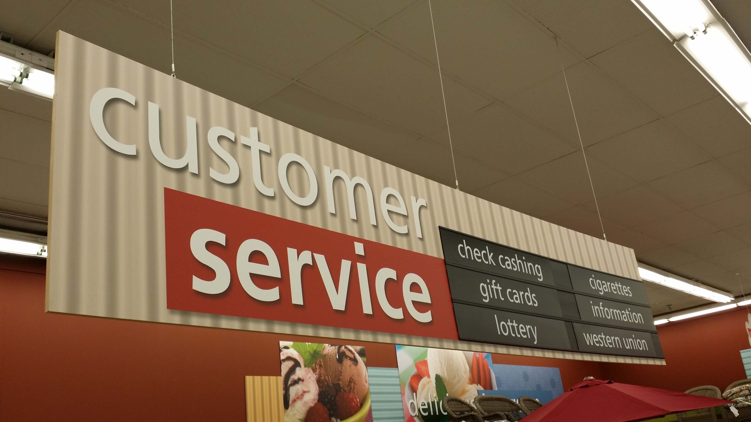 customer service pvc signs