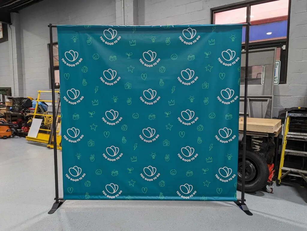 dark green backdrop step repeat banner for event and tradeshows