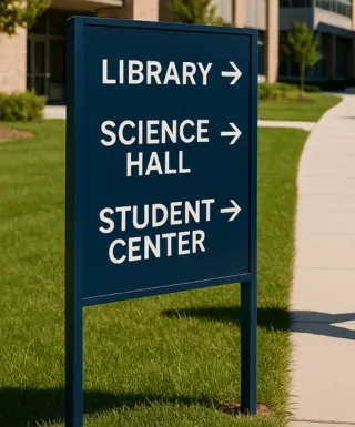 directional signs for university