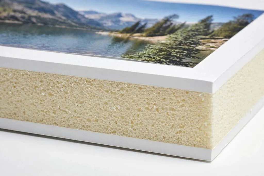 Gator foam board edge showing dense foam core