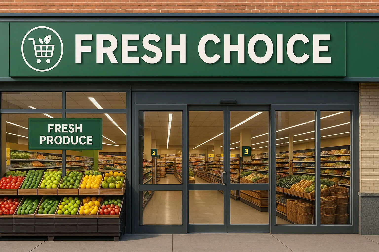 fresh choice supermarket flat sign