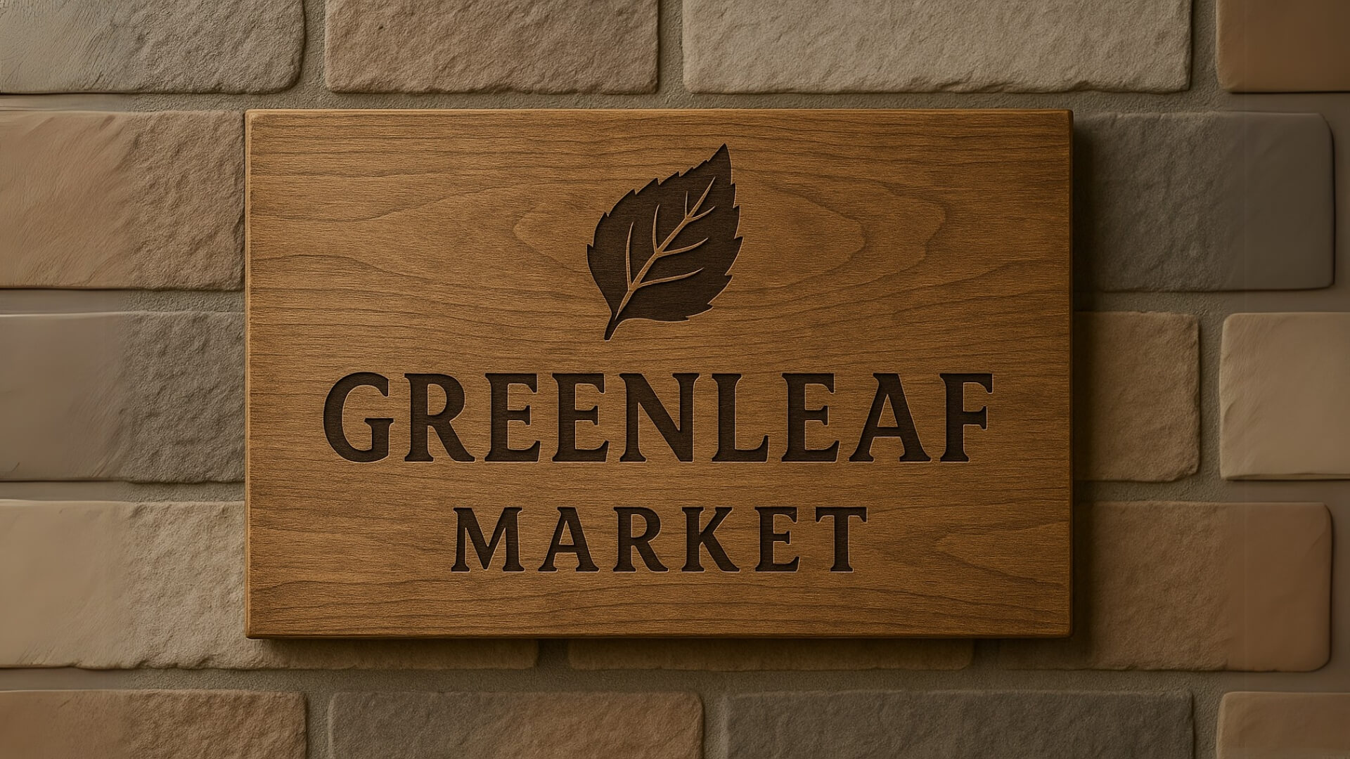 greenleaf market sign made with wood