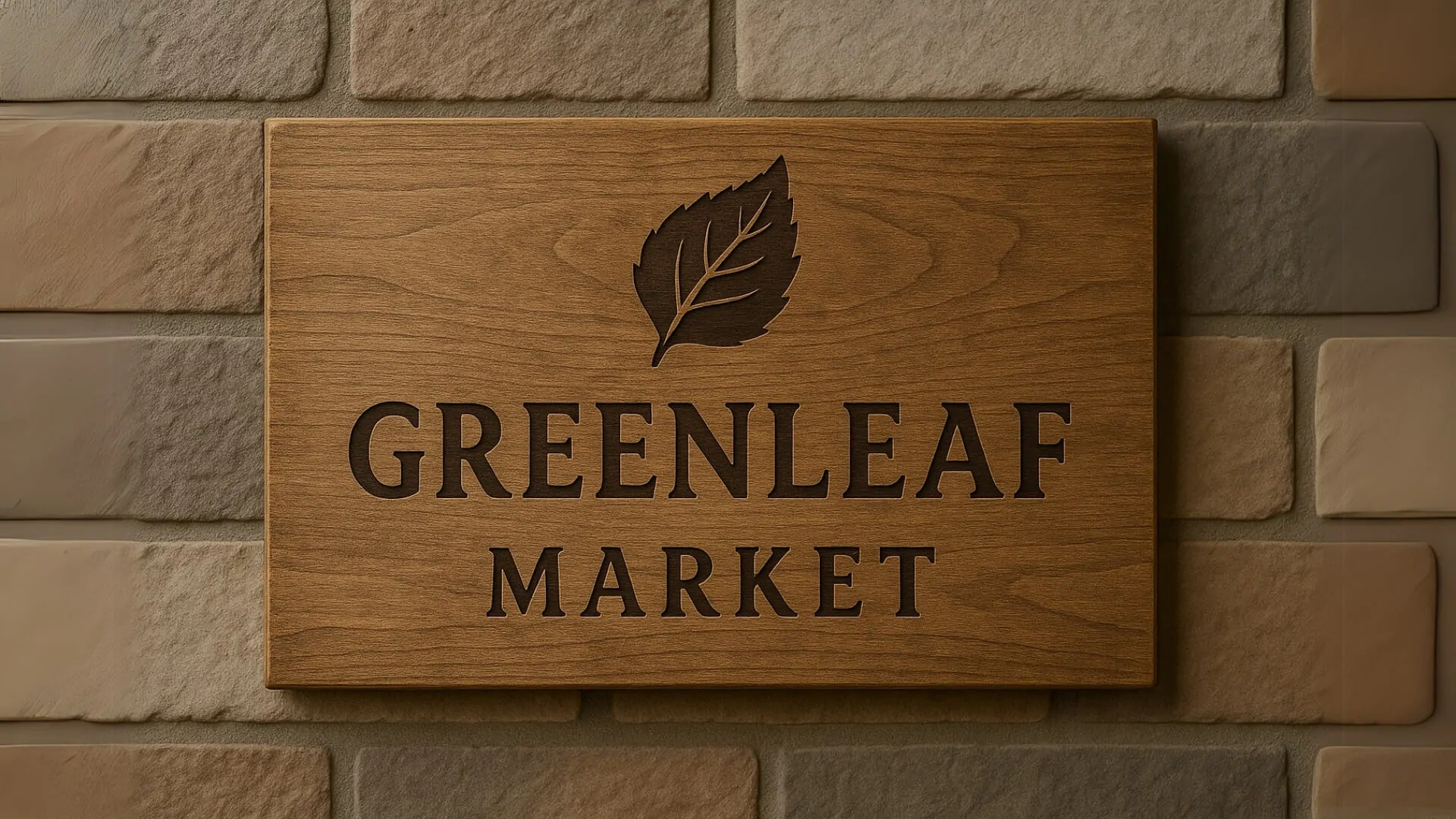 greenleaf market sign made with wood