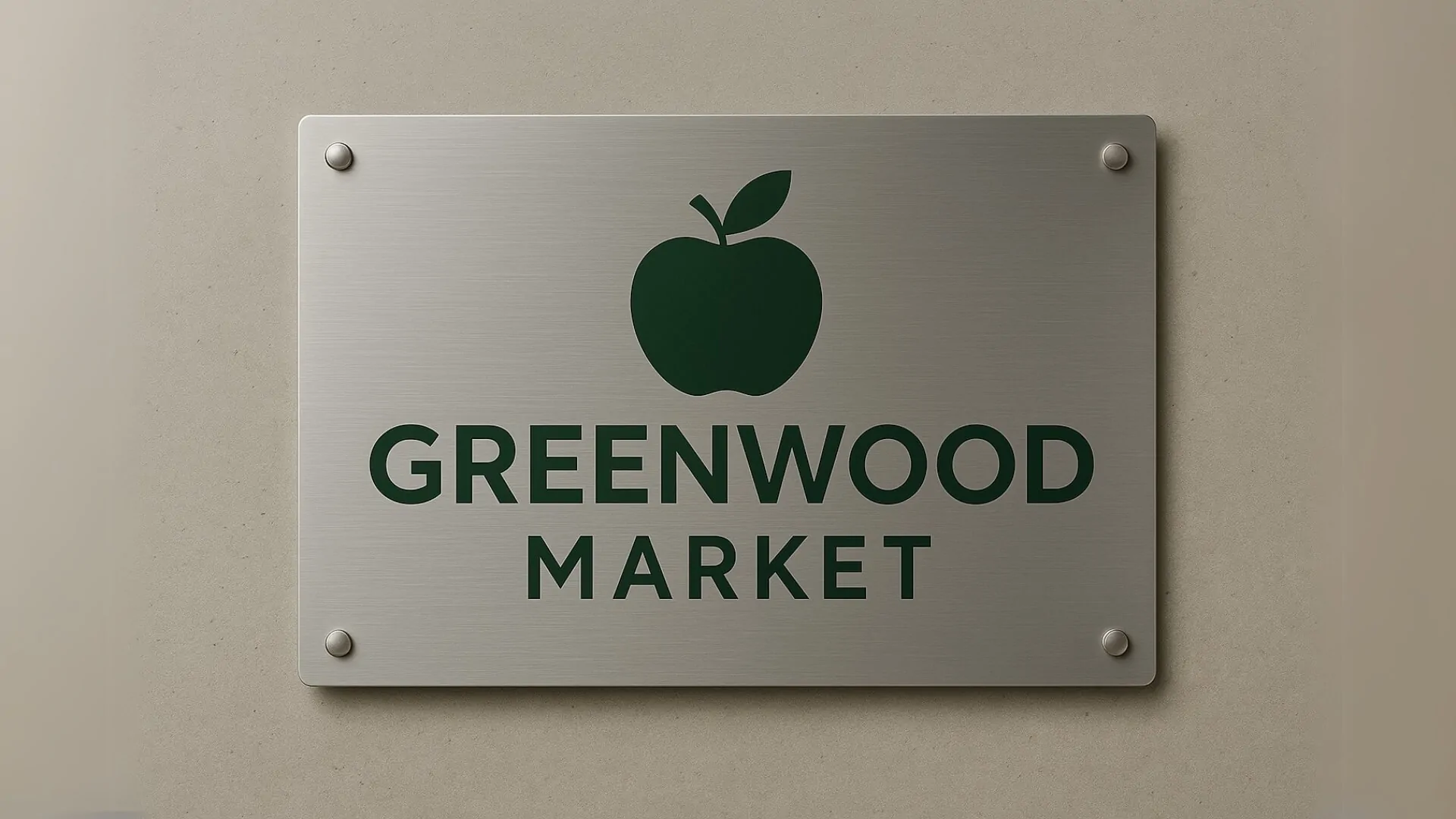 greenwood market sign made with matel