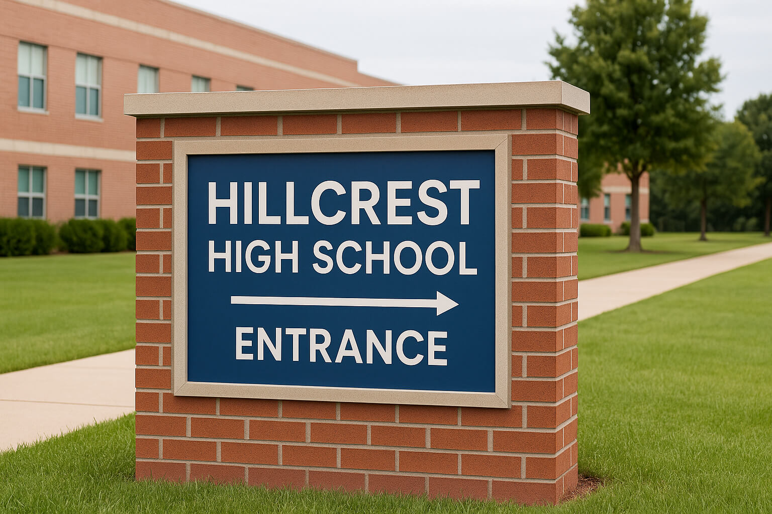 School and University Signs 48 hillcrest high school school entrance school