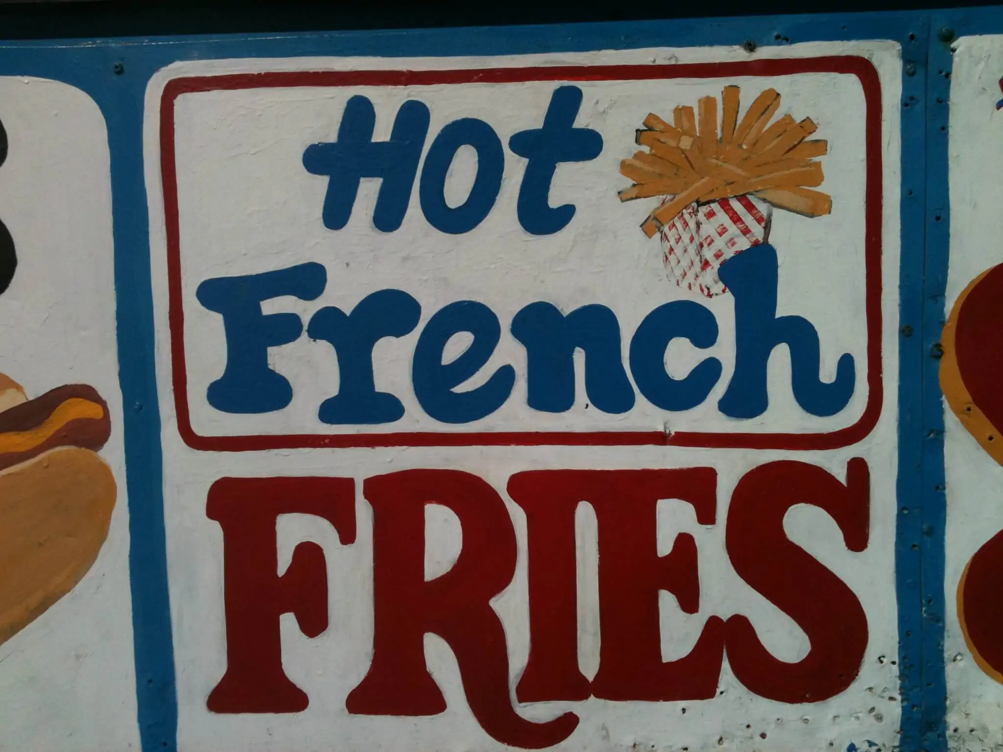 hot french fries hand painted sign ny