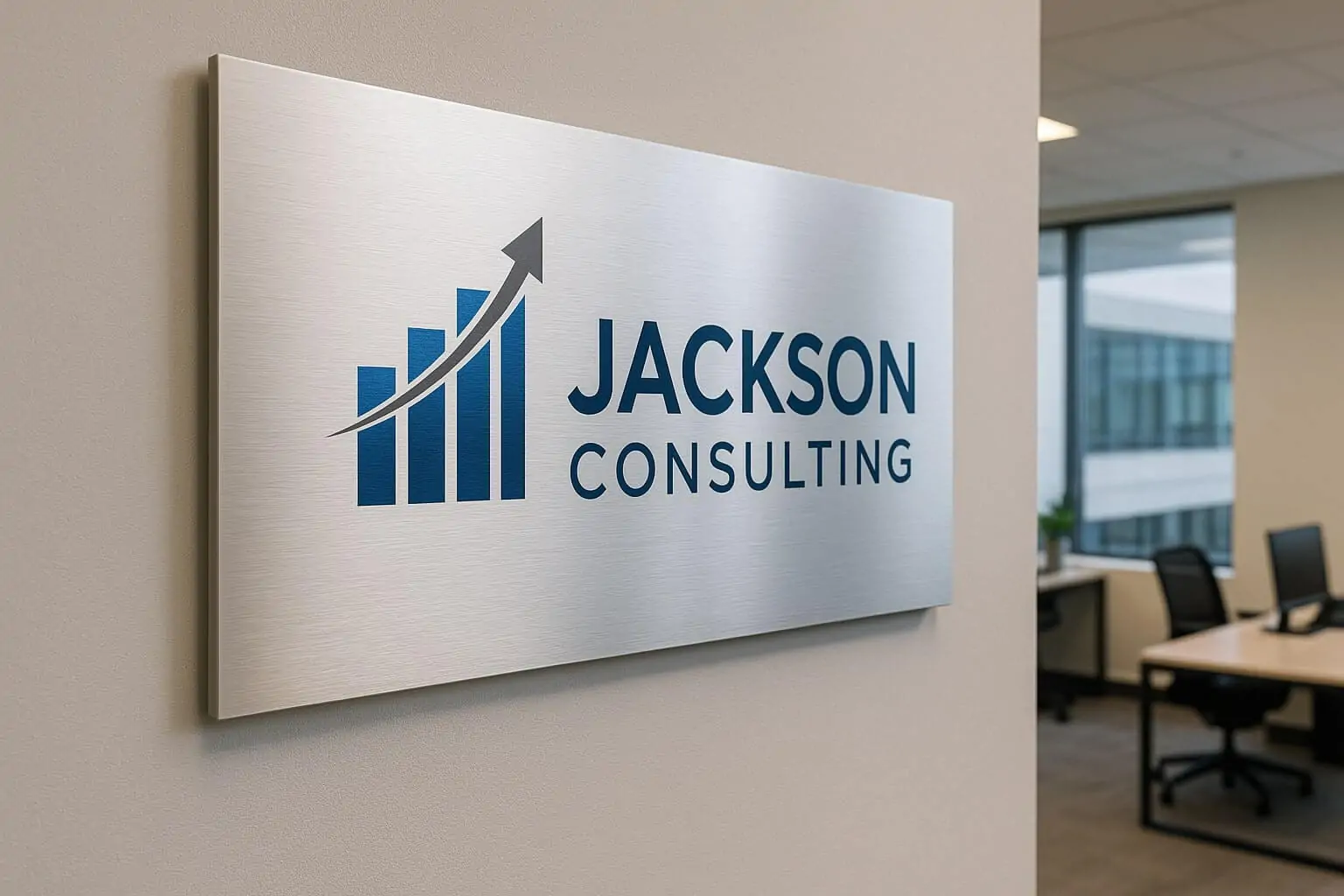 jackson counsulting aluminum lobby sign