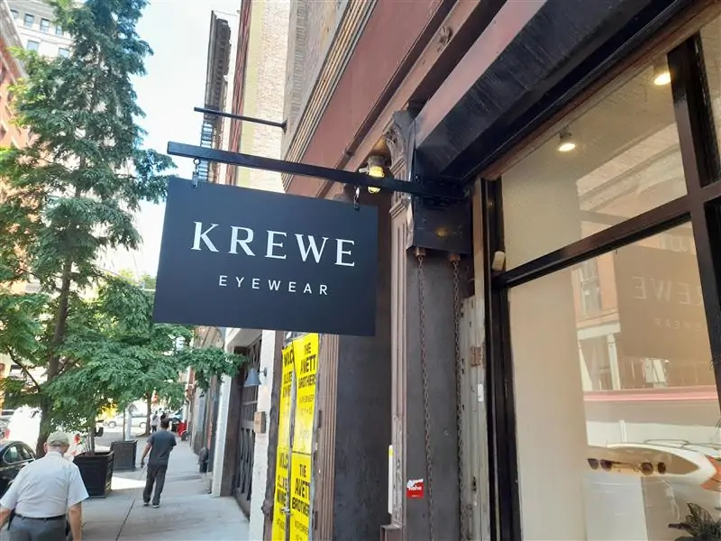 krewe eyewear blade sign