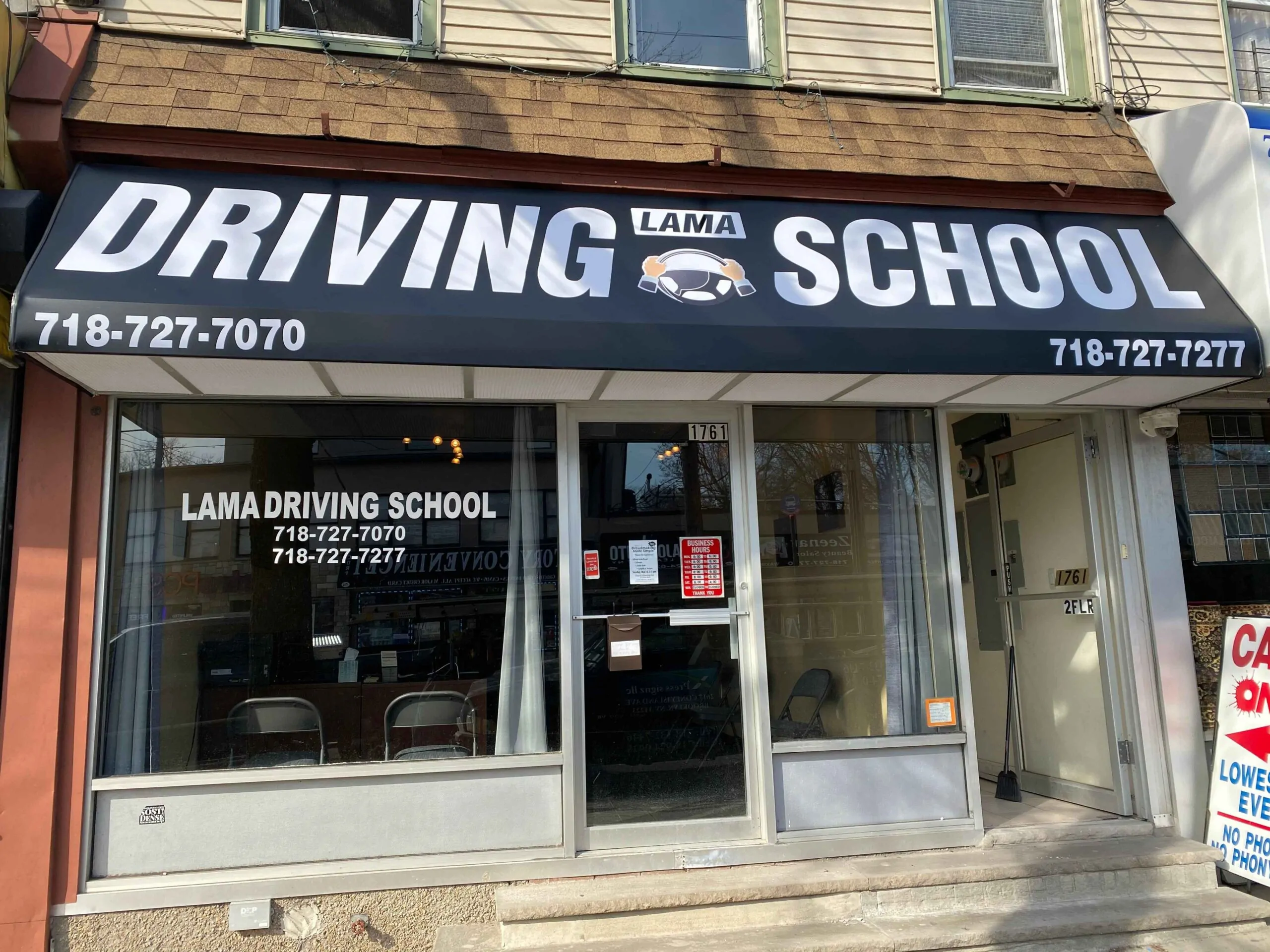 lama driving school awning
