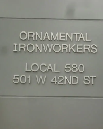 letter sign for ornamental ironworkers