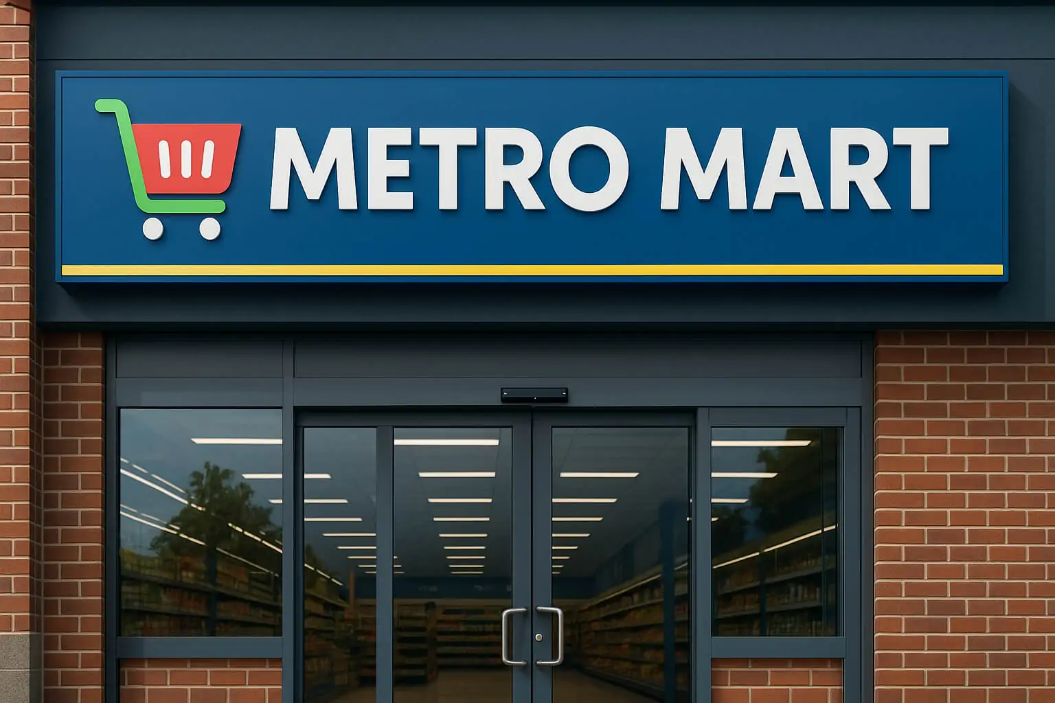 metro mart supermarket flat sign