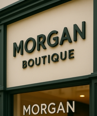 morgan boutique dimentional channel letters for small business nyc