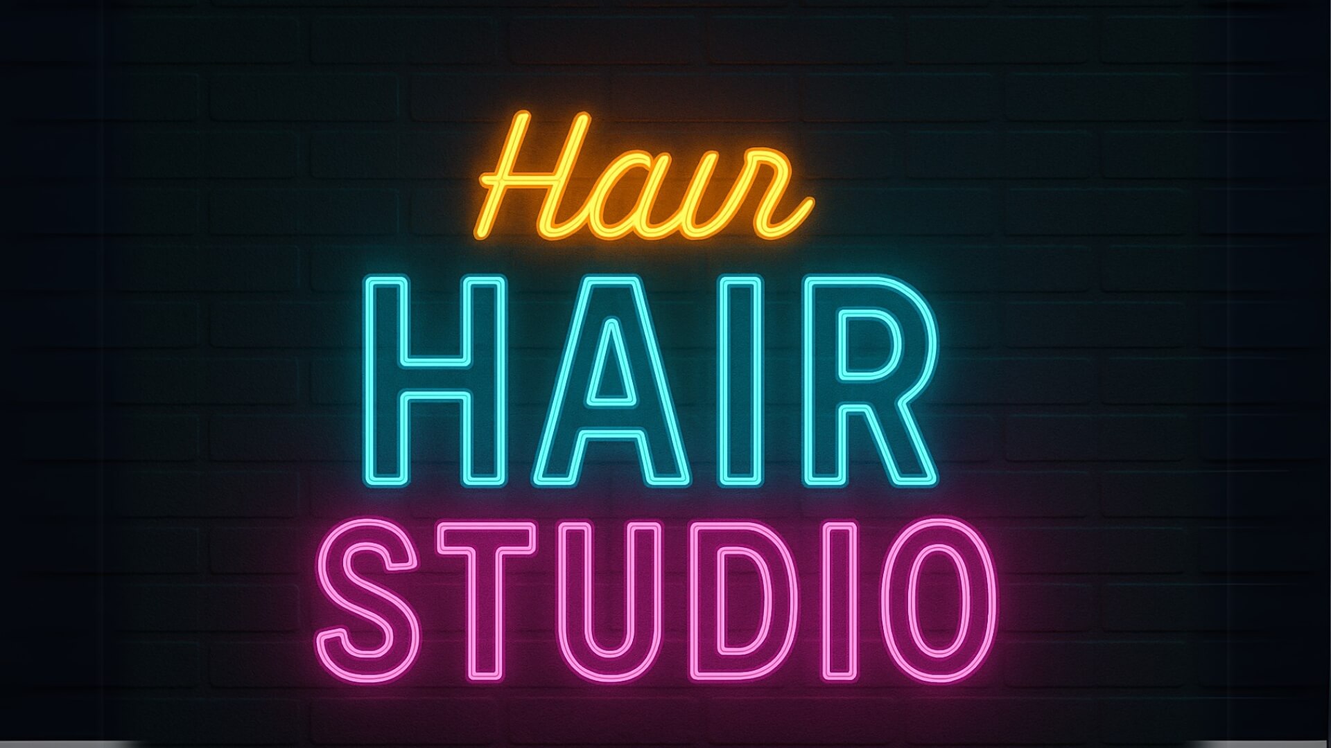 neon sign for hair studio nyc