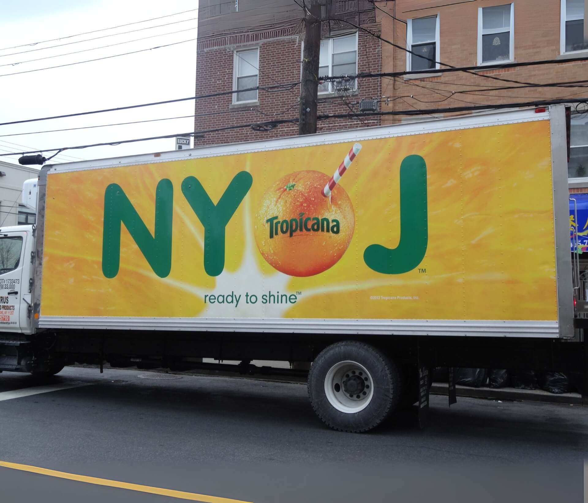 orange box truck wrap with nyoj logo