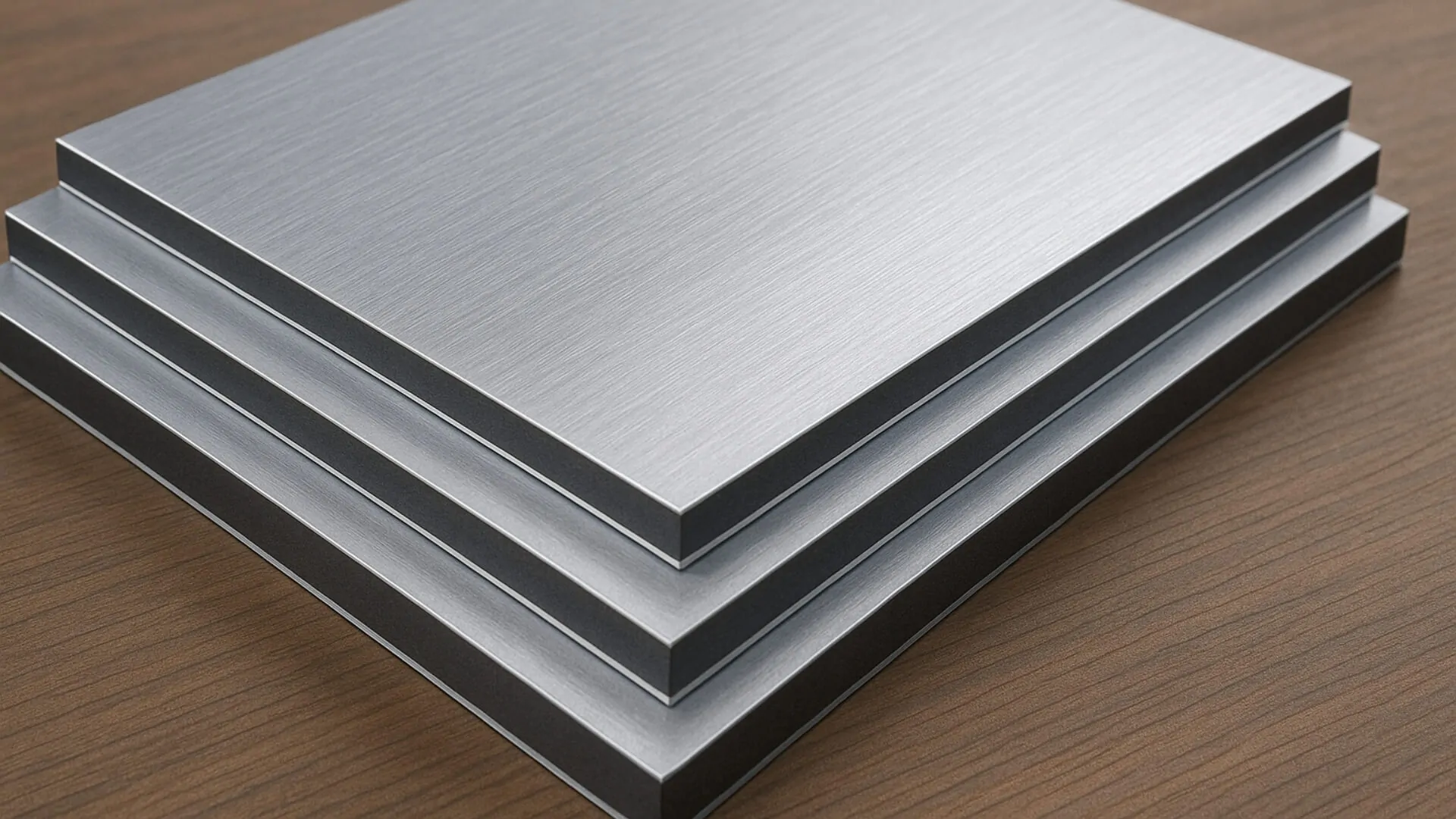 pile of aluminum composite sheets