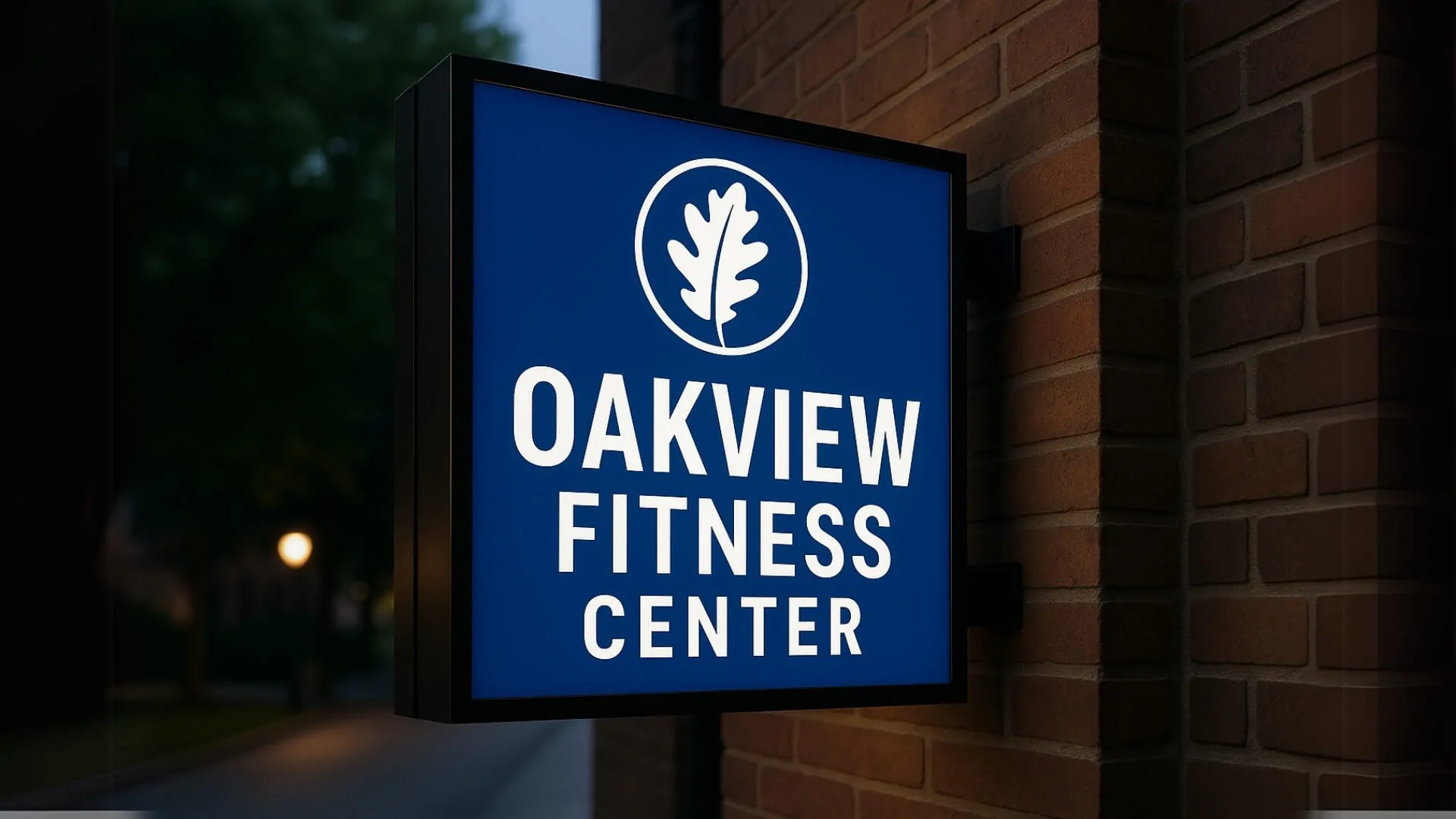 polycarbonate made for oakview fitness center hanging blade sign