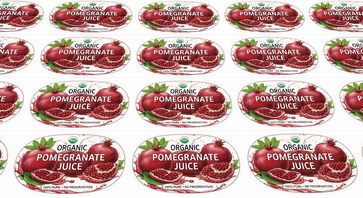 pomegranate juice bottle label