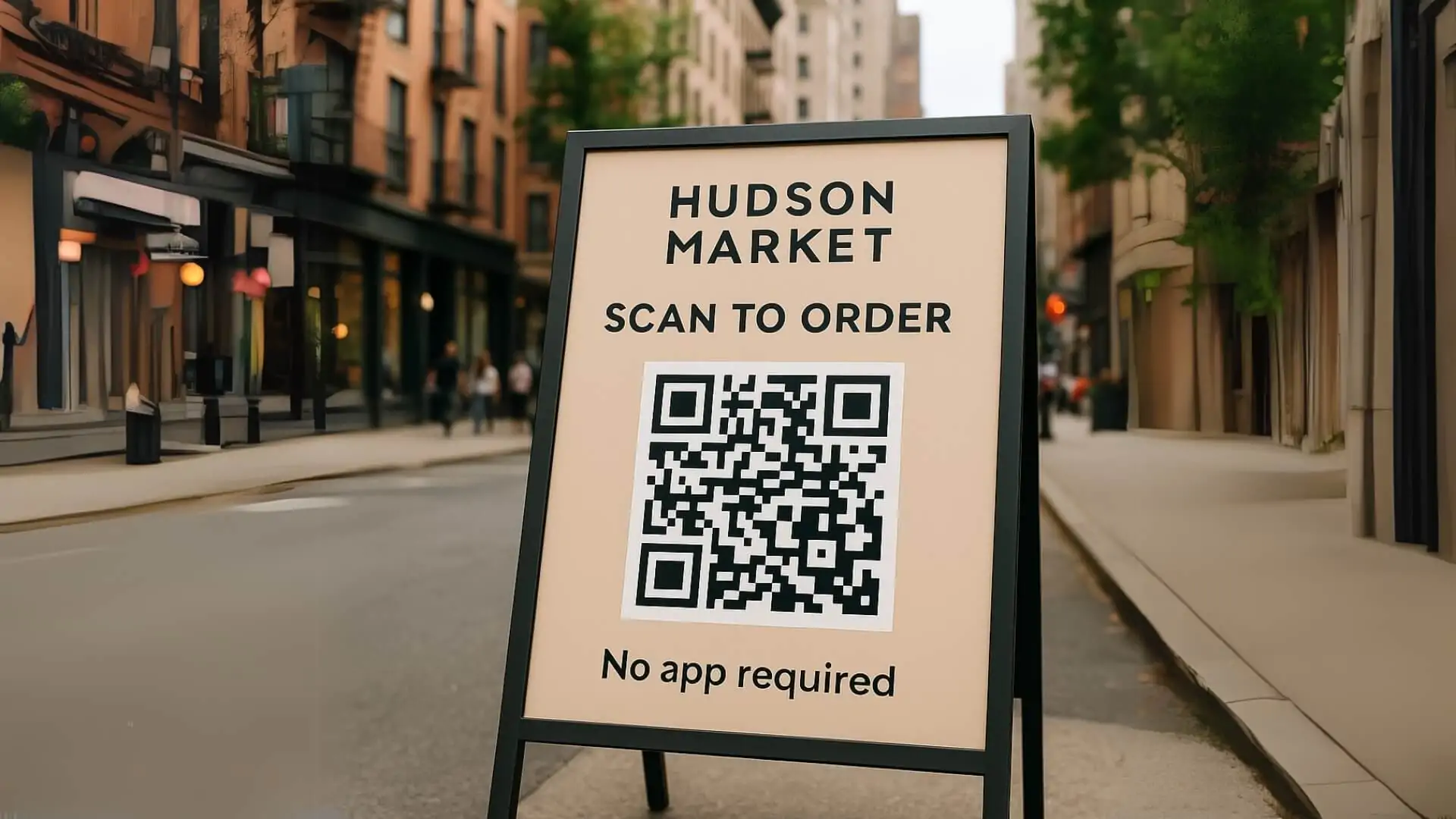 qr code sign hudson market