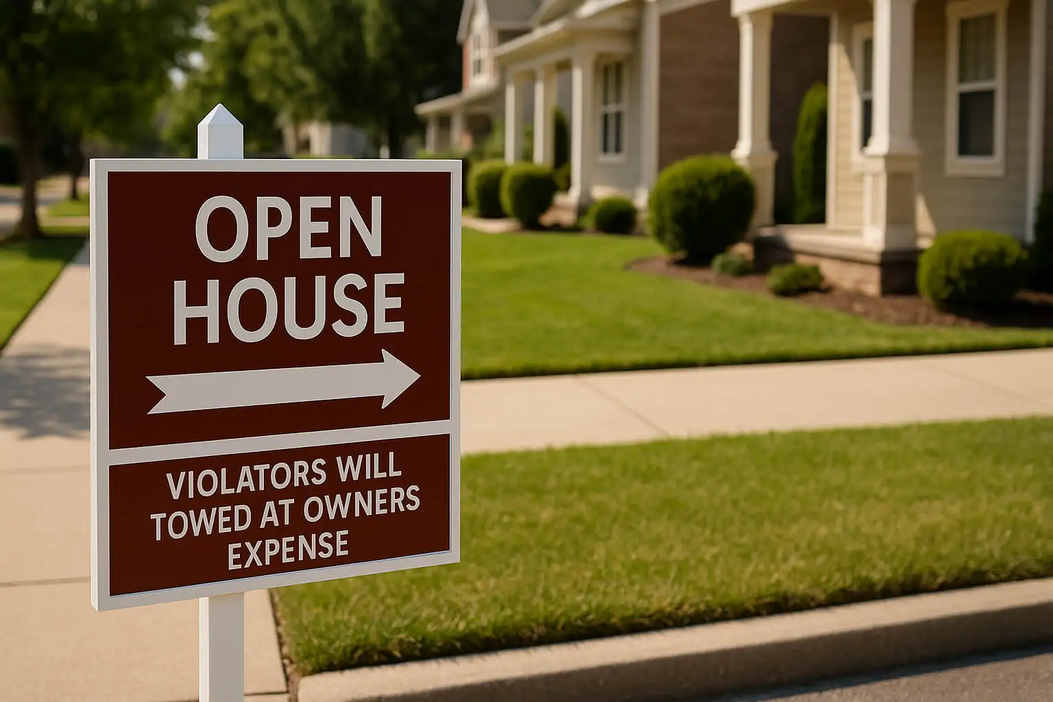 real esate open house directional signs