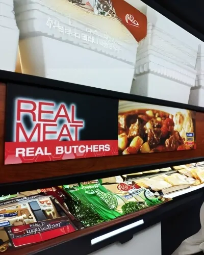 real meat pvc signs