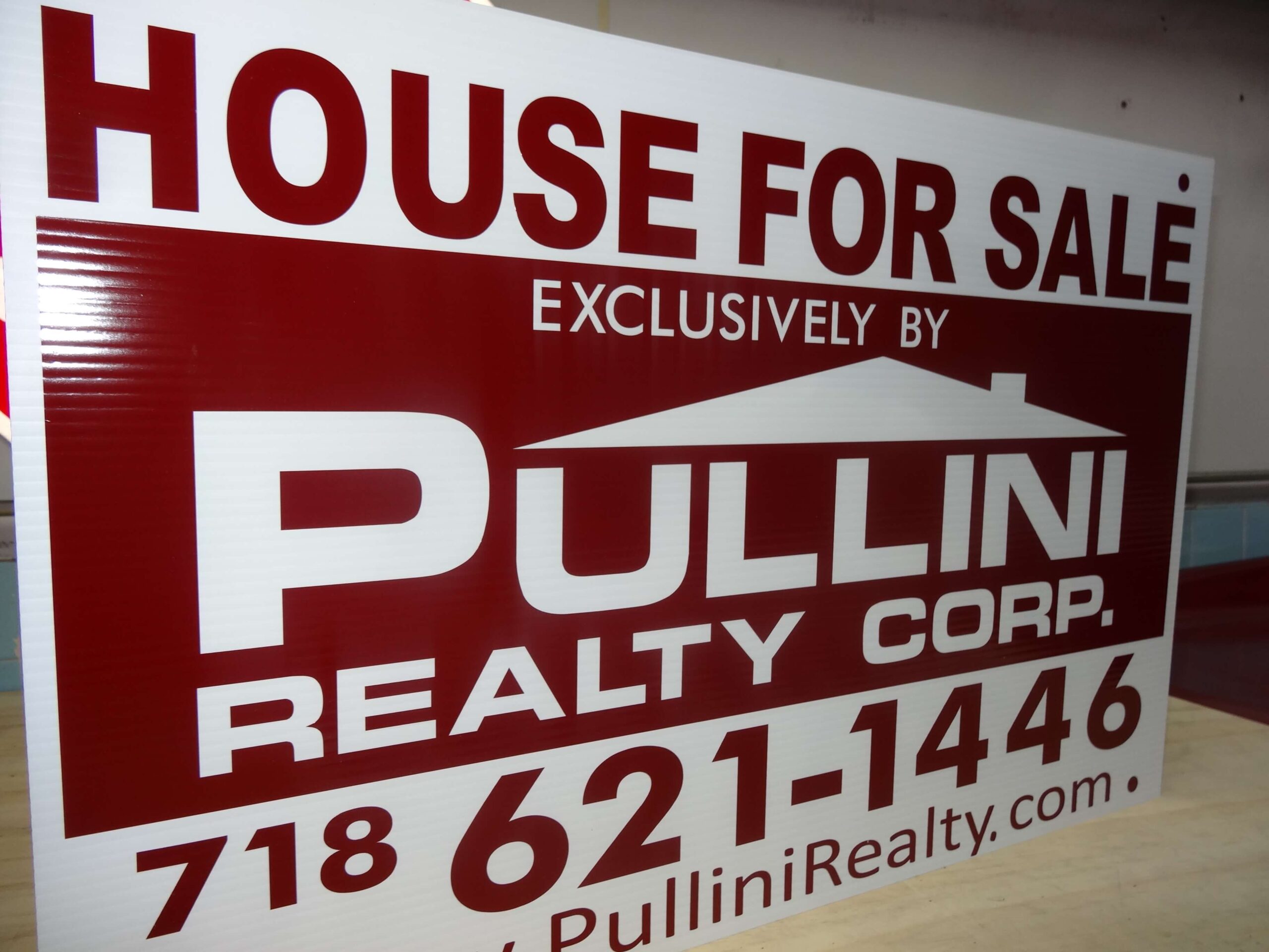 red custom coroplast sign