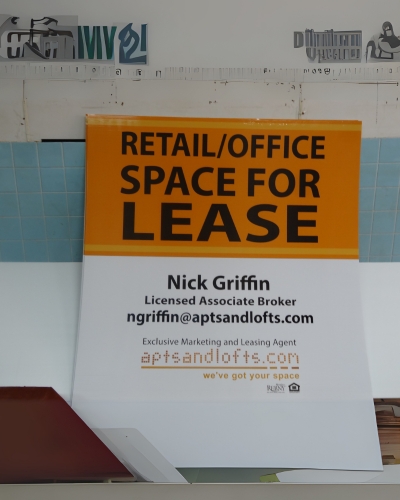 retail office space coroplast sign