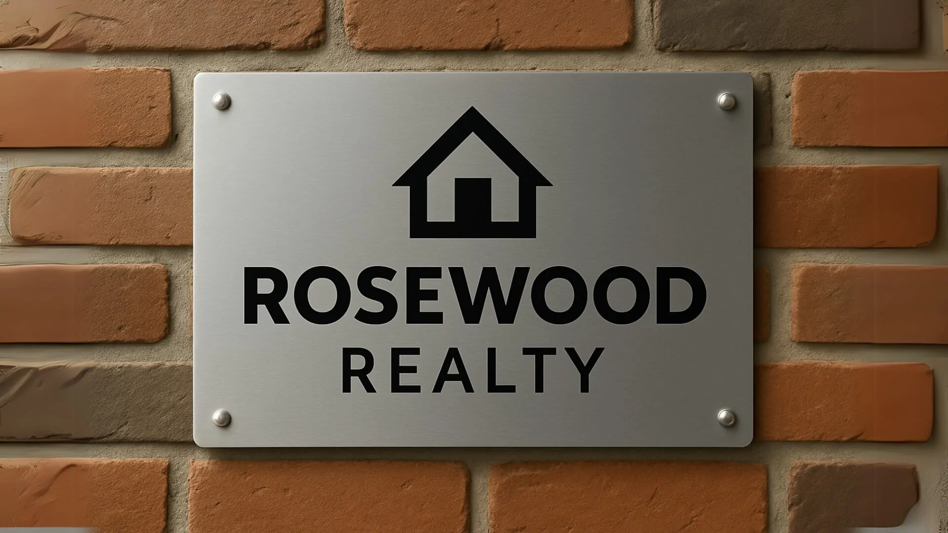 rosewood realty sign made with metal